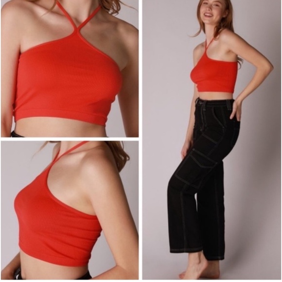 Nikibiki Fiery Red Biker Shorts/Bralette Set, OS - Picture 2 of 4